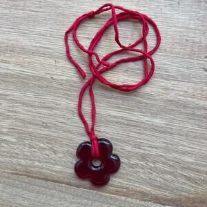 Brooke Callahan 'Red' Glass Flower Necklace